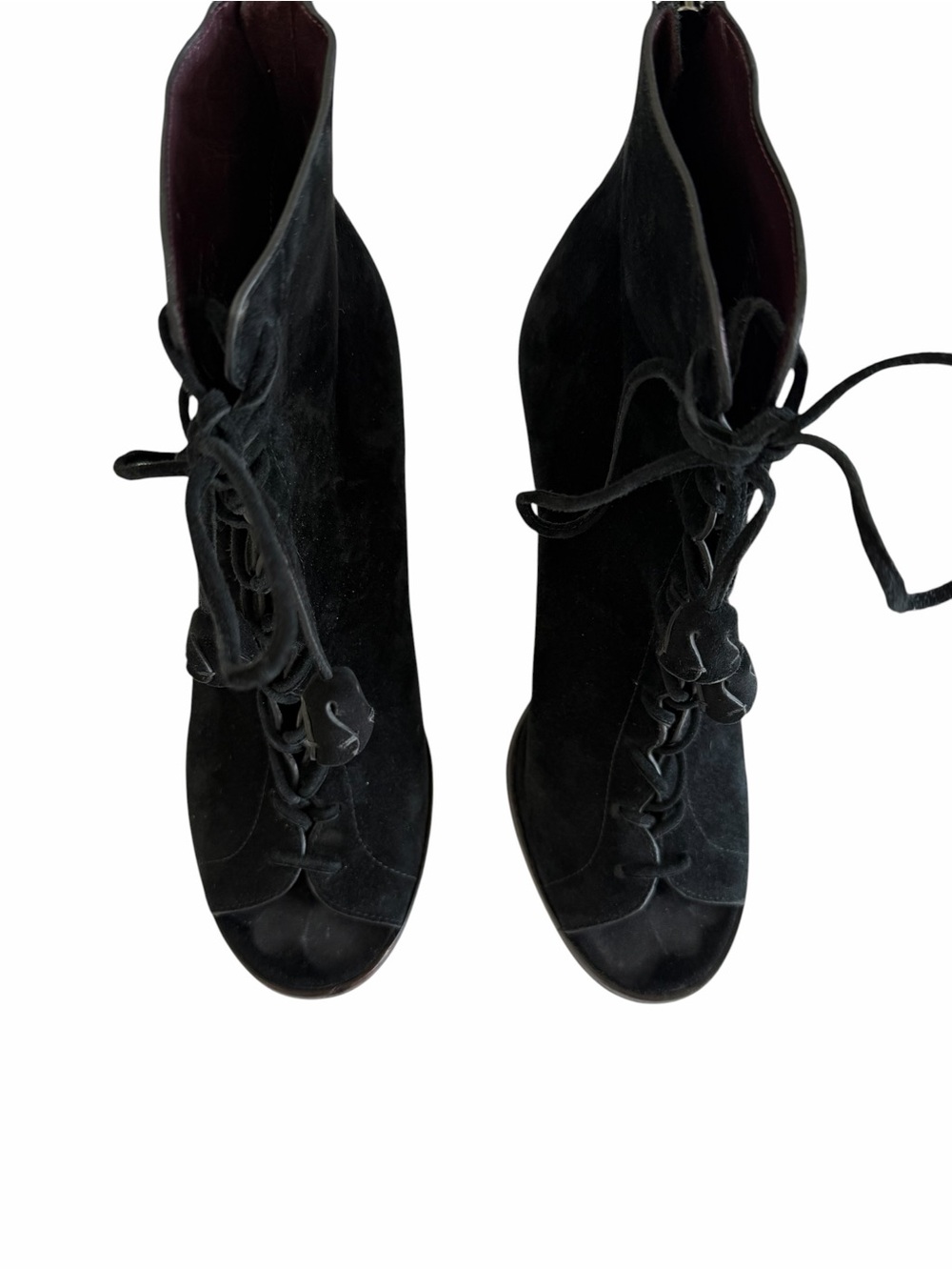 Coach Black Suede Lace-Up Women's Ankle Boots